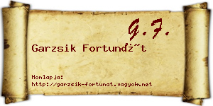 Garzsik Fortunát névjegykártya